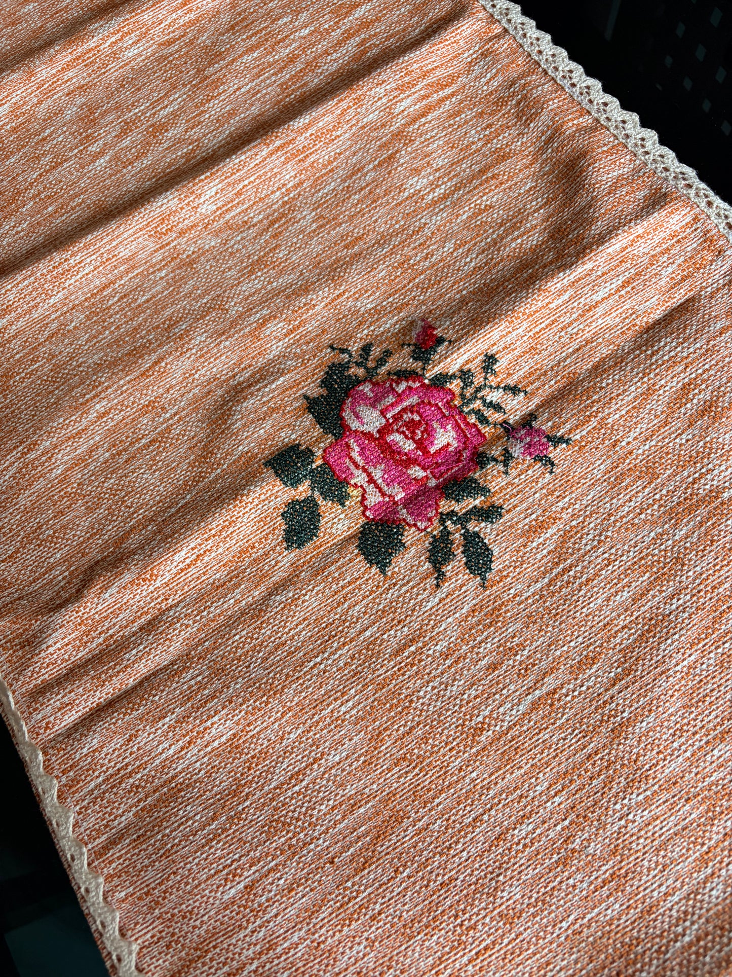 Cross stitch embroidery runner