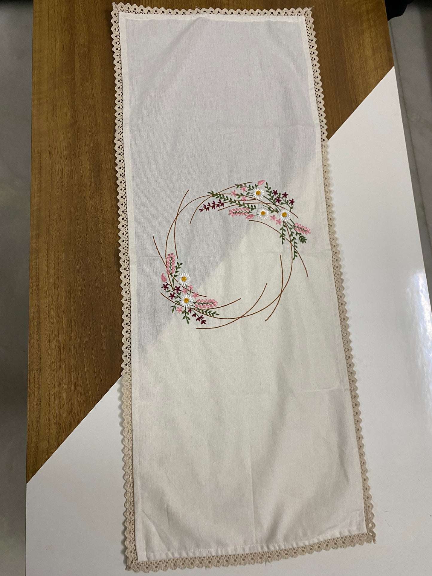 Blossom Arc - Embroidered runner
