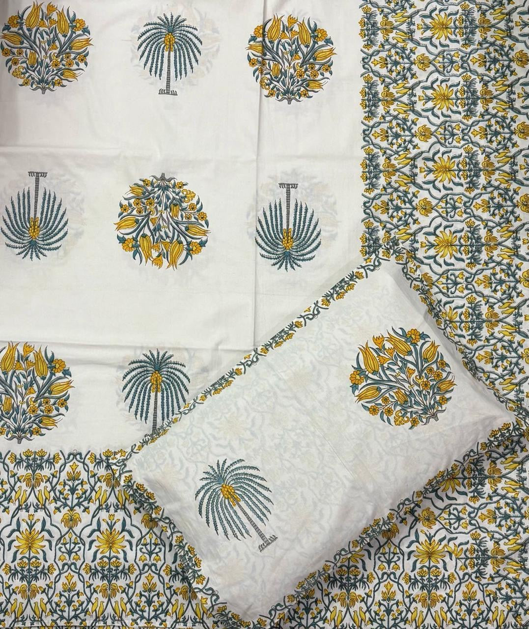 Hand block king bedsheet