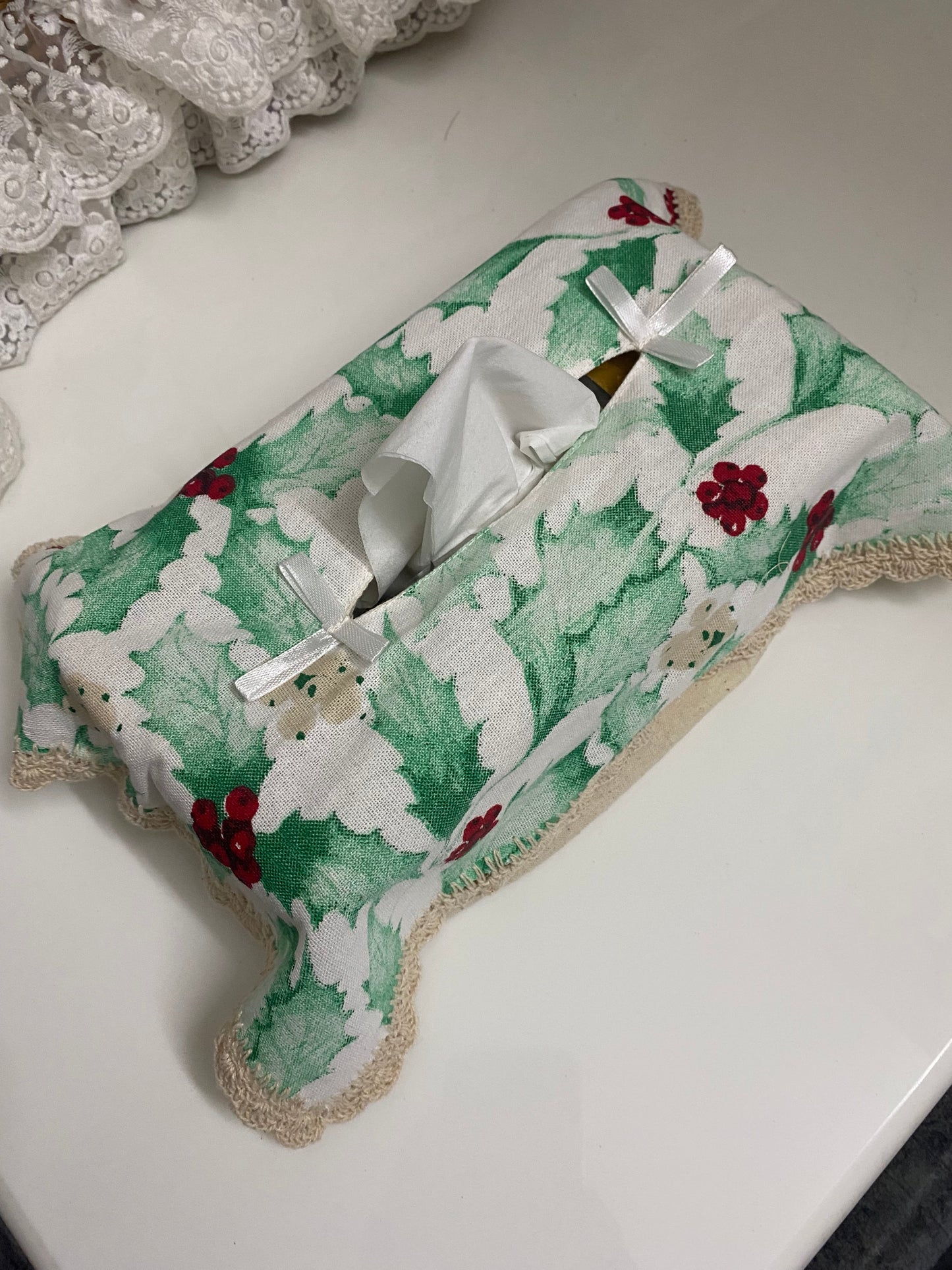 Printed tissue box cover