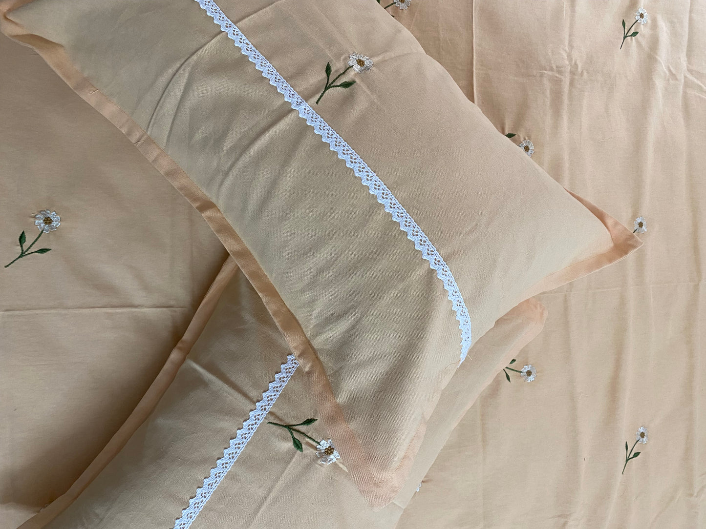 Floral embroidered bedsheet