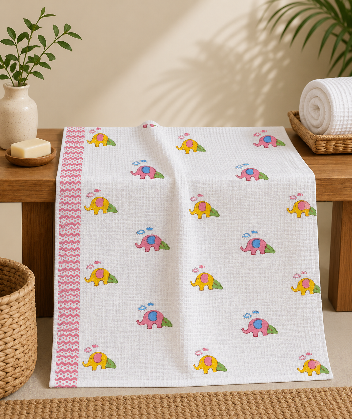 Printed bath towel