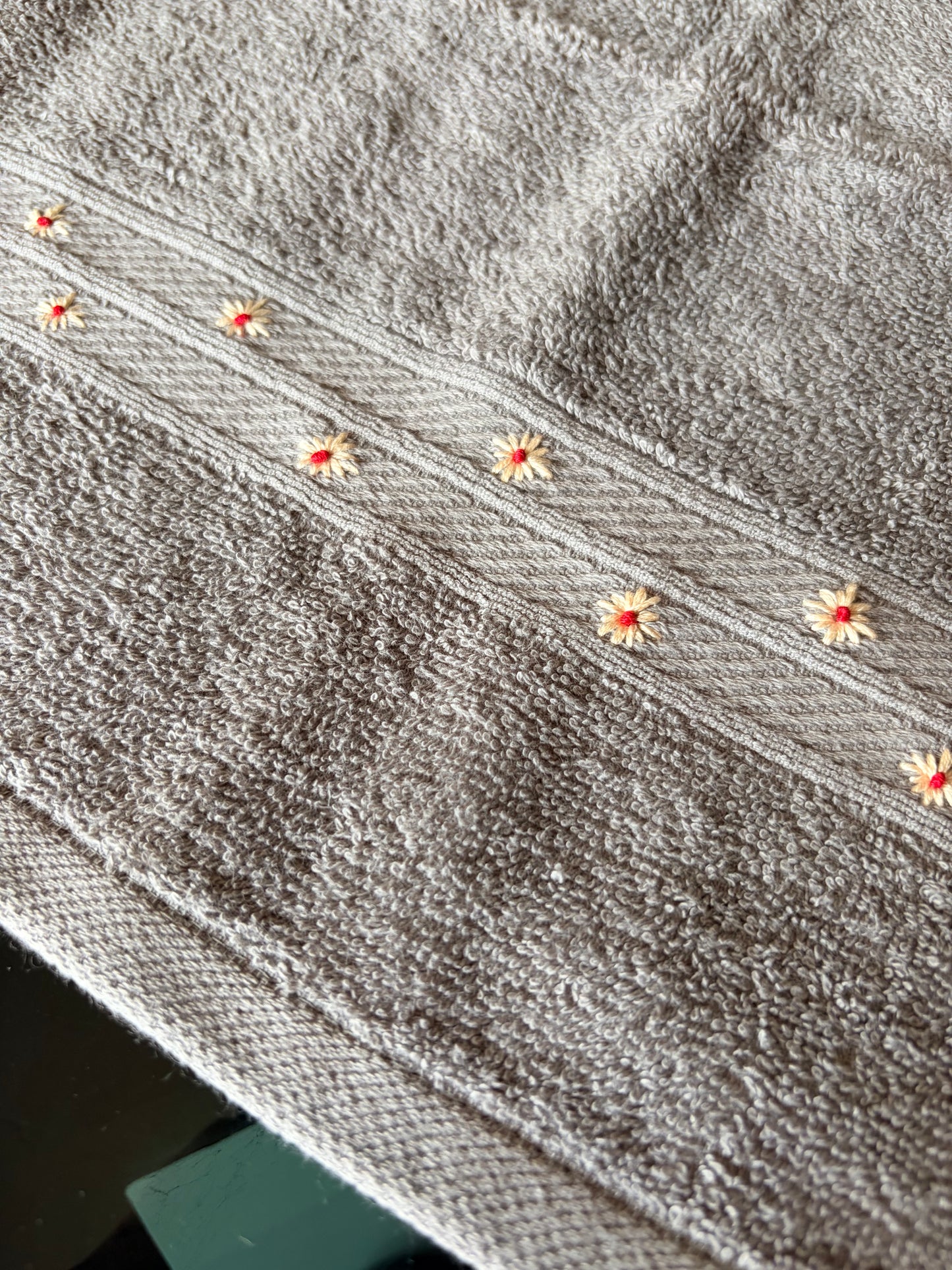 Hand embroidered towel