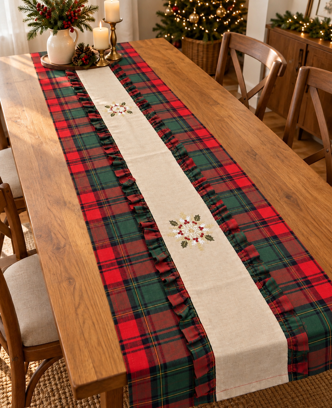 Embroidered runner- 58 inches