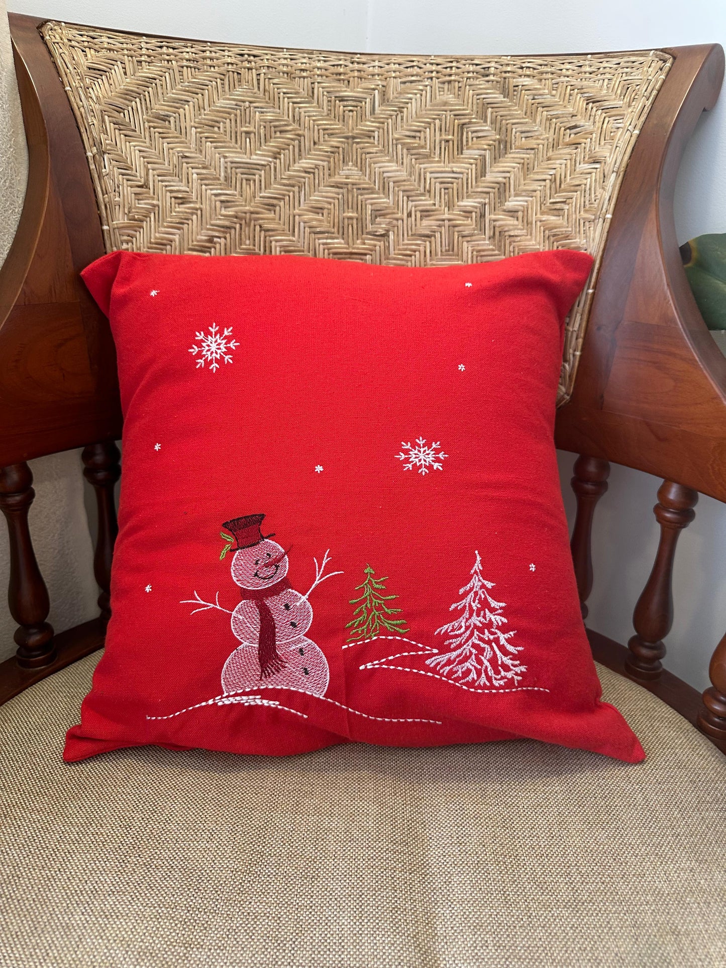 Snowman cushion cover - 16x16
