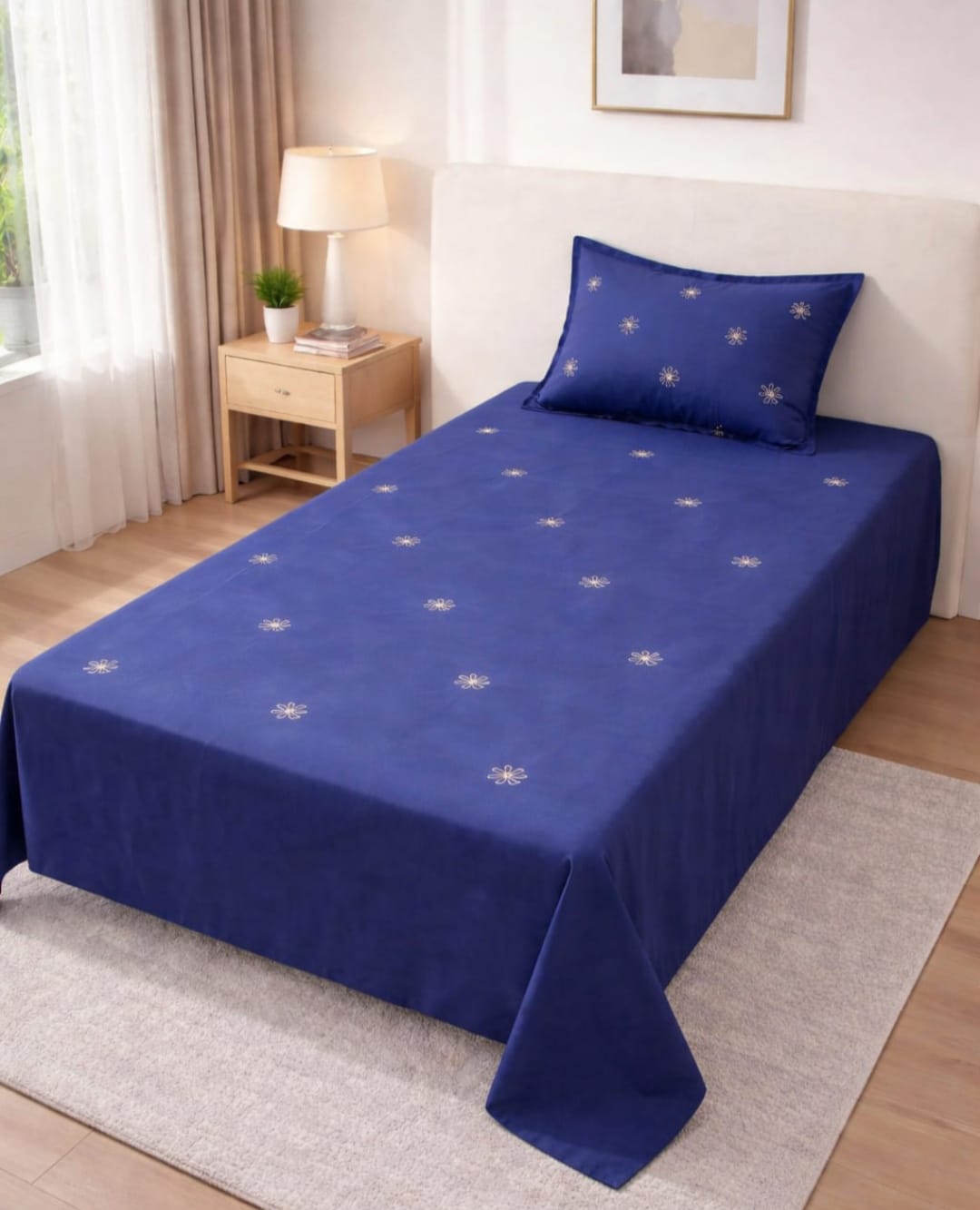 Embroidered bedsheet