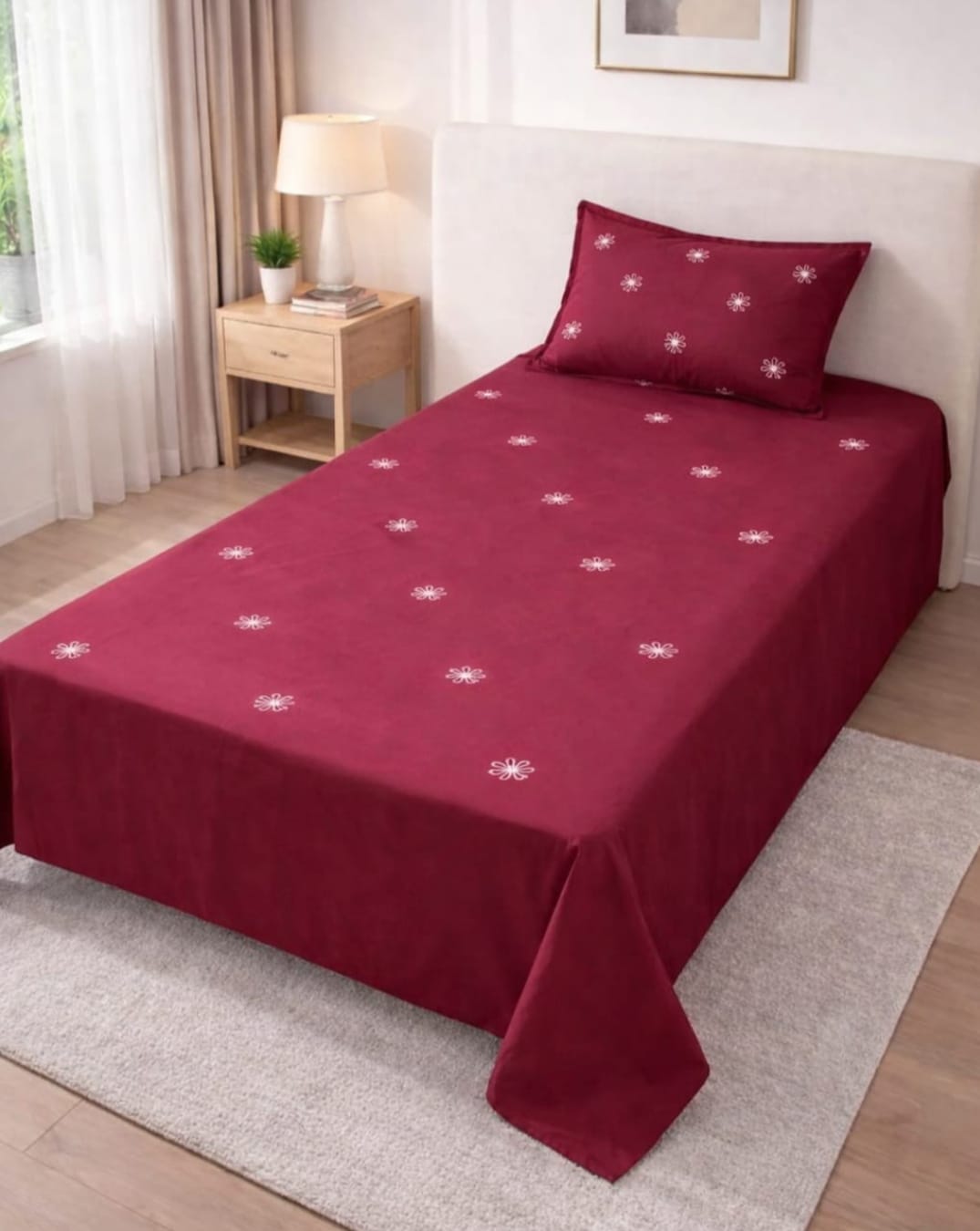 Embroidered bedsheet