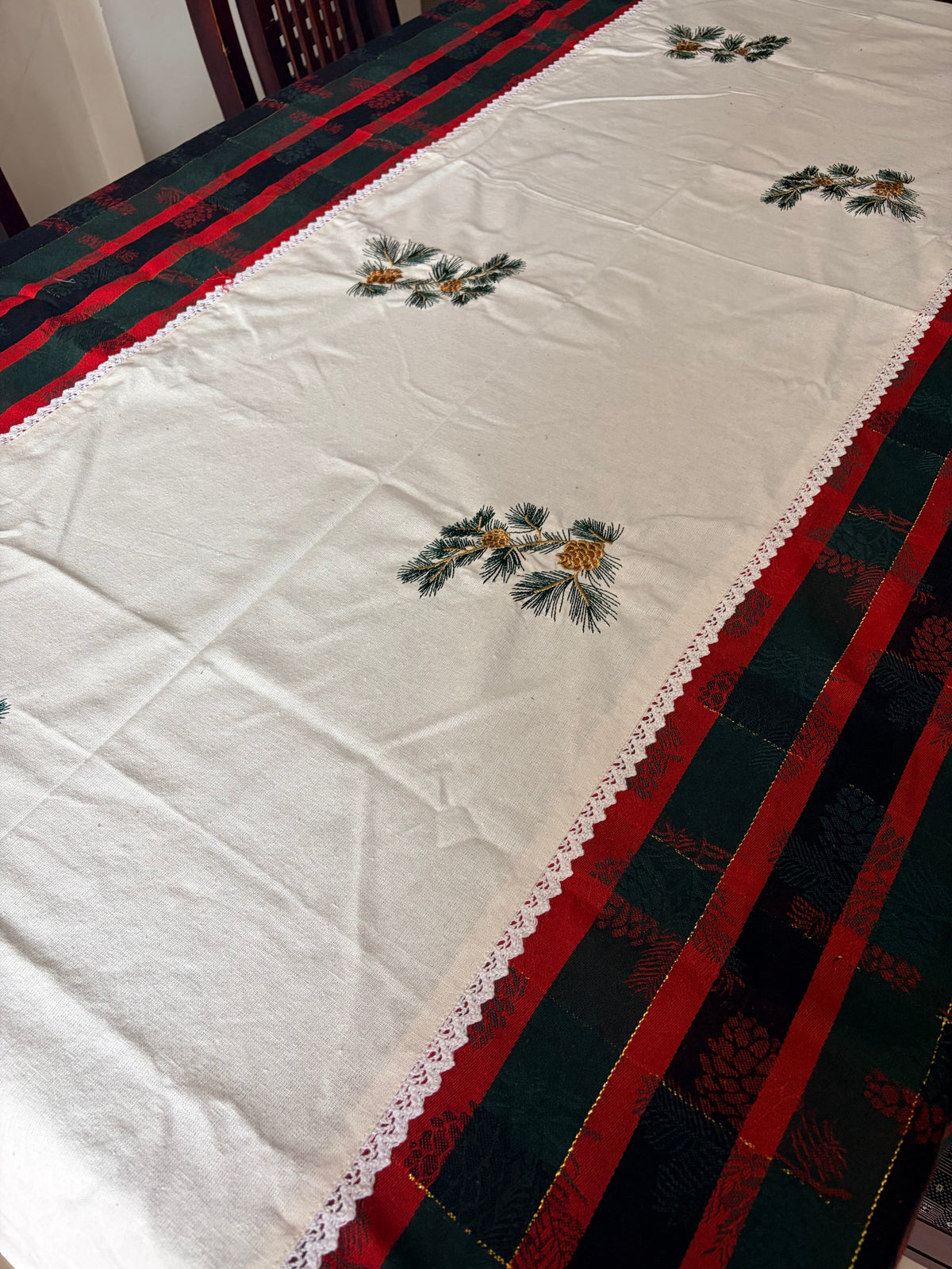 Embroidered table cloth