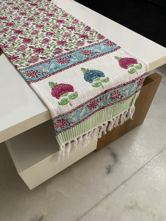 Hand block runner 72x13 inches