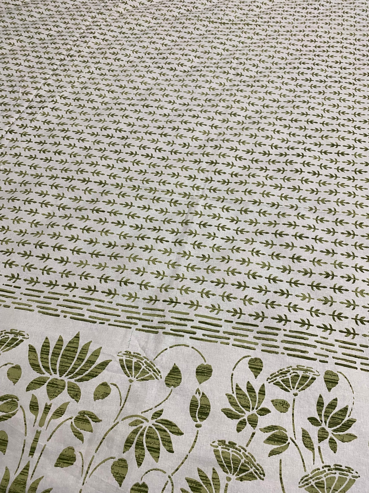 Verdant Lotus - cotton bedsheet- king