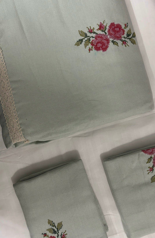 Cross stitch embroidered- King