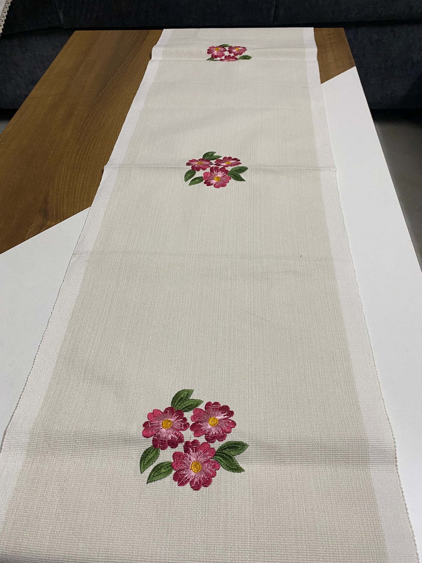 Embroidered table runner