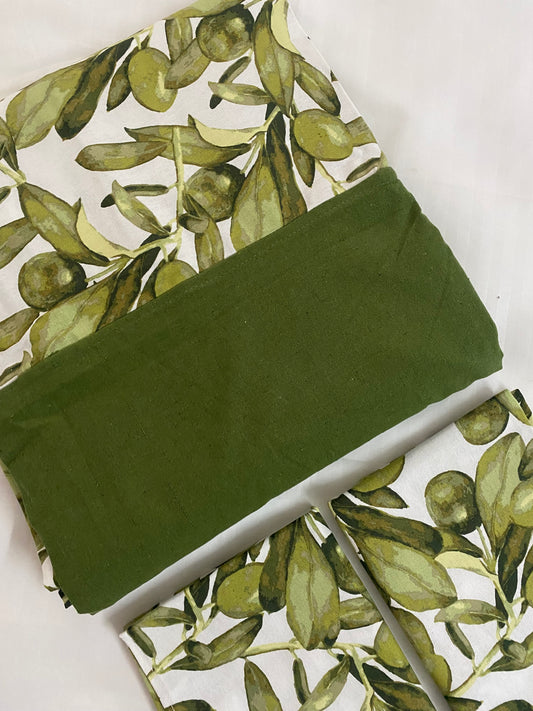 Olive twist border bedsheet- King