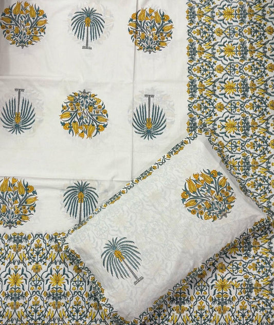 Hand block king bedsheet