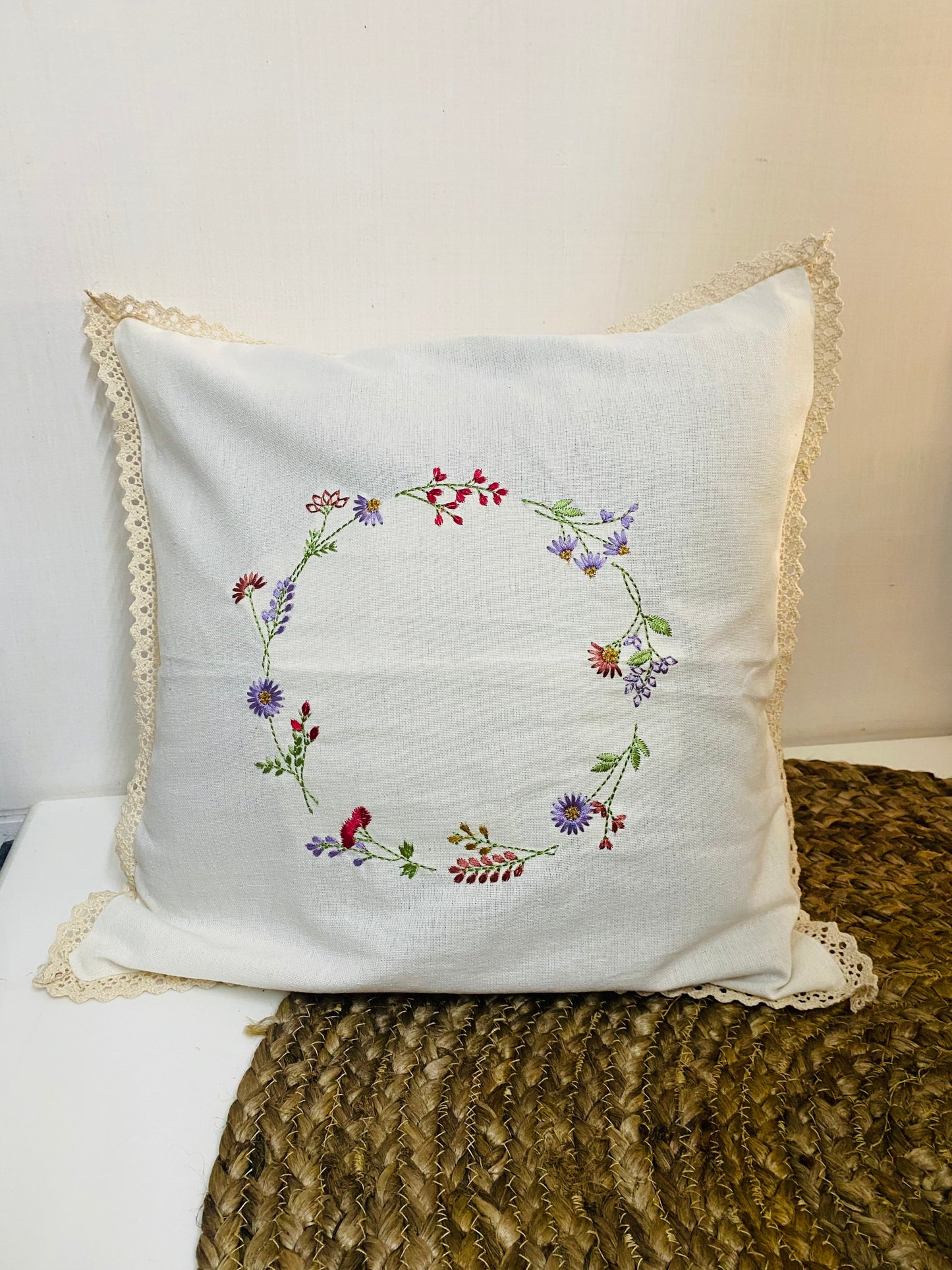 Floral Crown - Cushion cover- 16 X 16