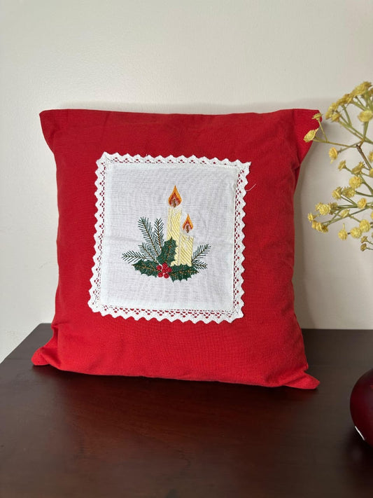 Warm wishes - embroidered cushion covers -16x16