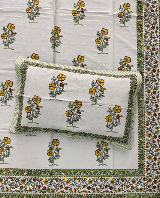 Cotton jaipuri bedsheet- King
