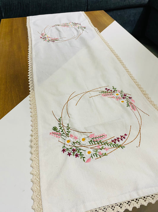 Blossom Arc - Embroidered runner