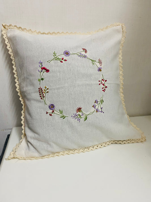 Floral Crown - Cushion cover- 16 X 16