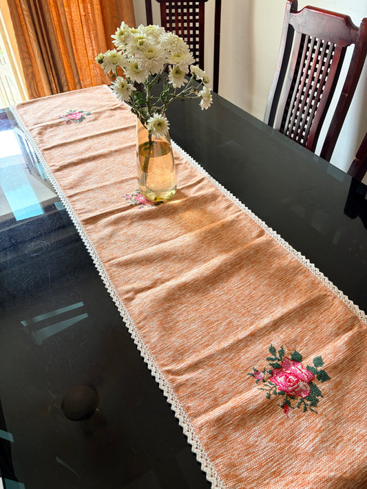 Cross stitch embroidery runner