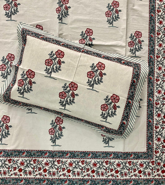 Hand block king bedsheet