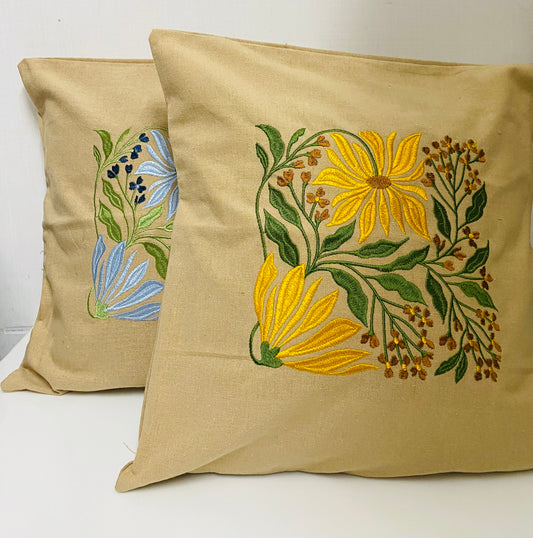 Wild flower cushion covers -16x16