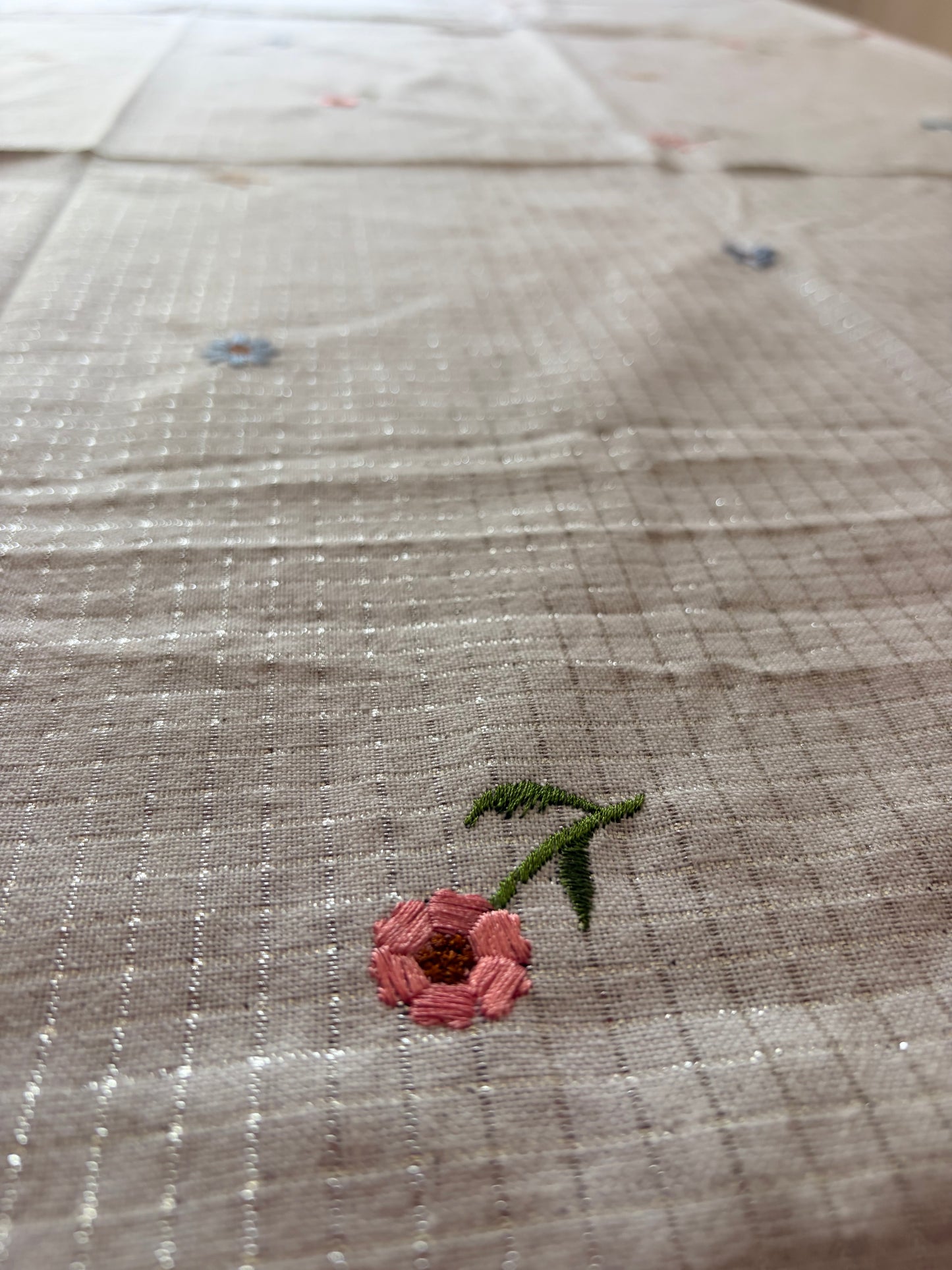 Embroidered table cloth