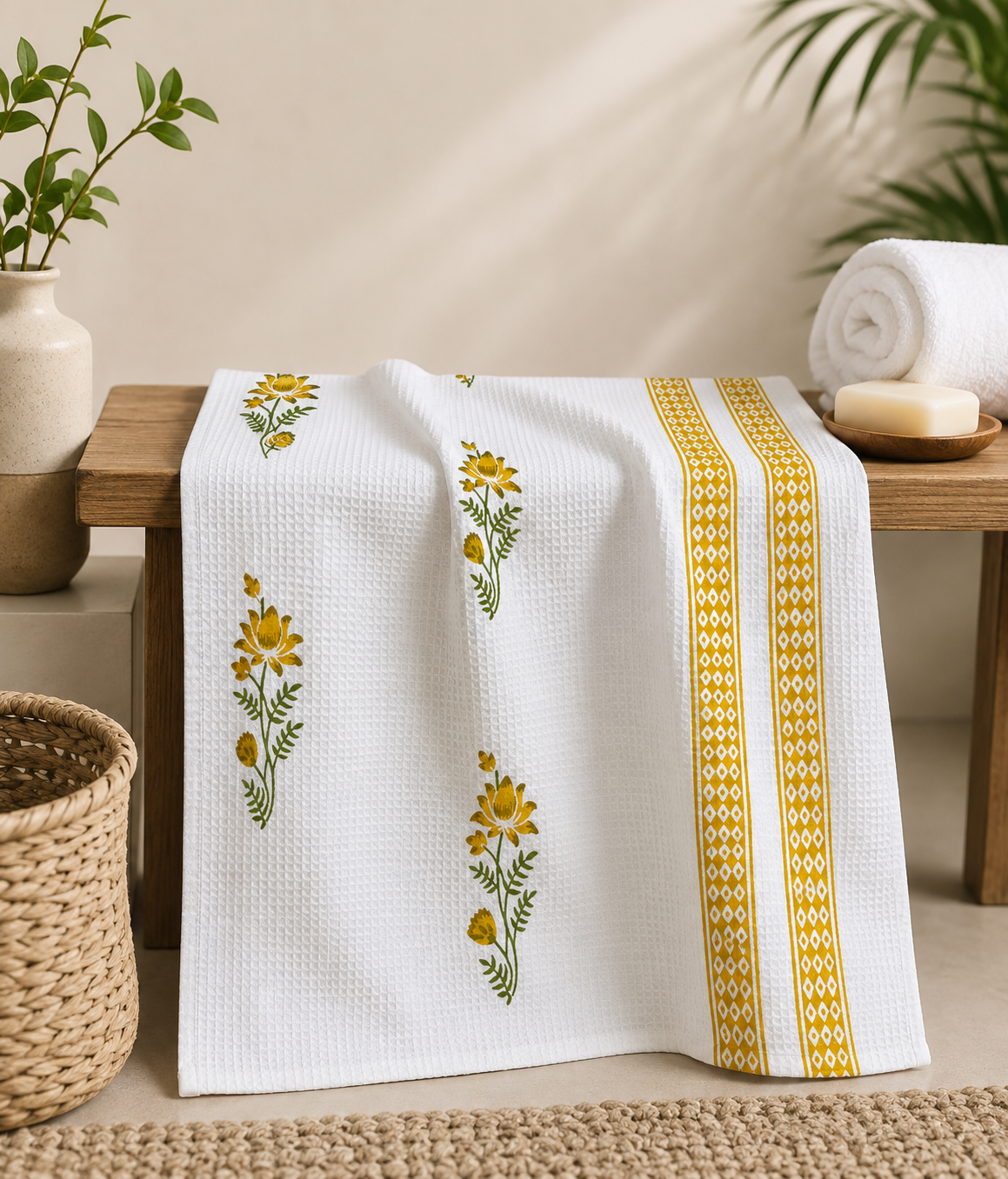 Printed cotton bath towel