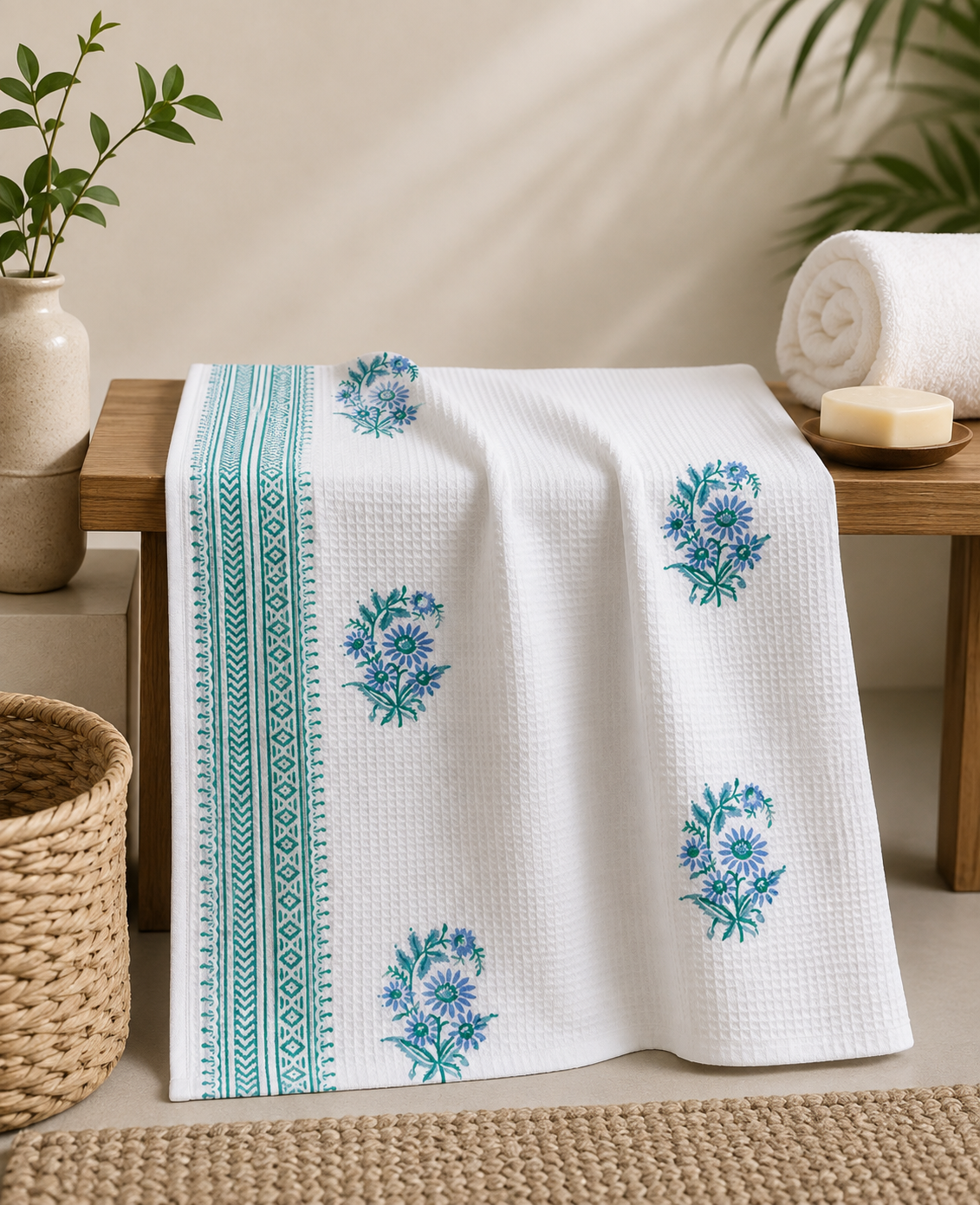 Printed cotton bath towel