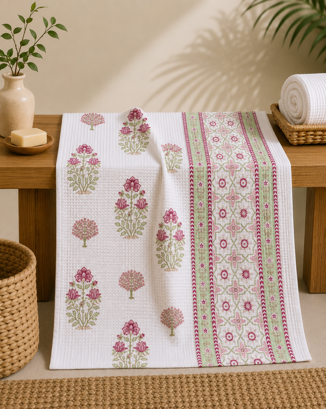 Printed cotton bath towel