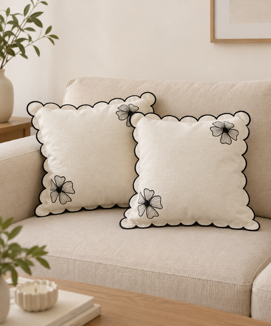 Hand embroidered cushion cover- 16x16