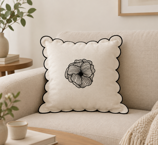 Hand embroidered cushion cover -16x16