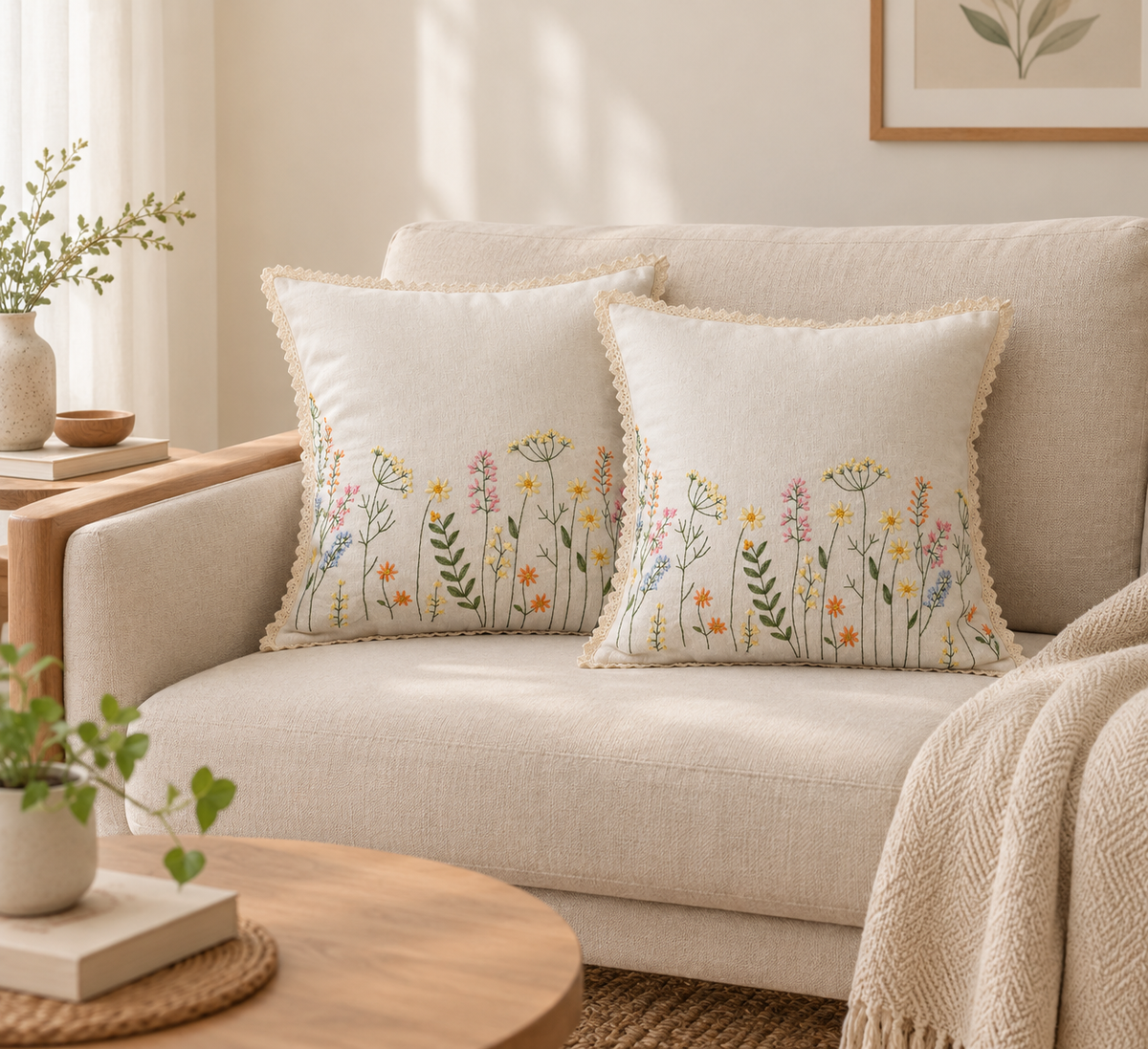Meadow bloom- cushion cover -16x16