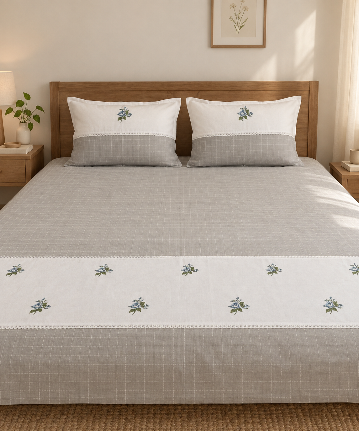 Embroidered bedsheet king
