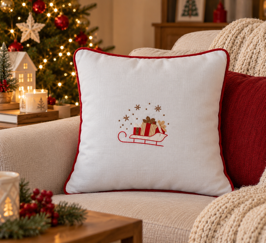 Embroidered cushion cover