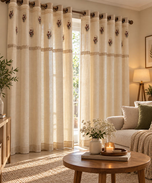 Embroidered curtain