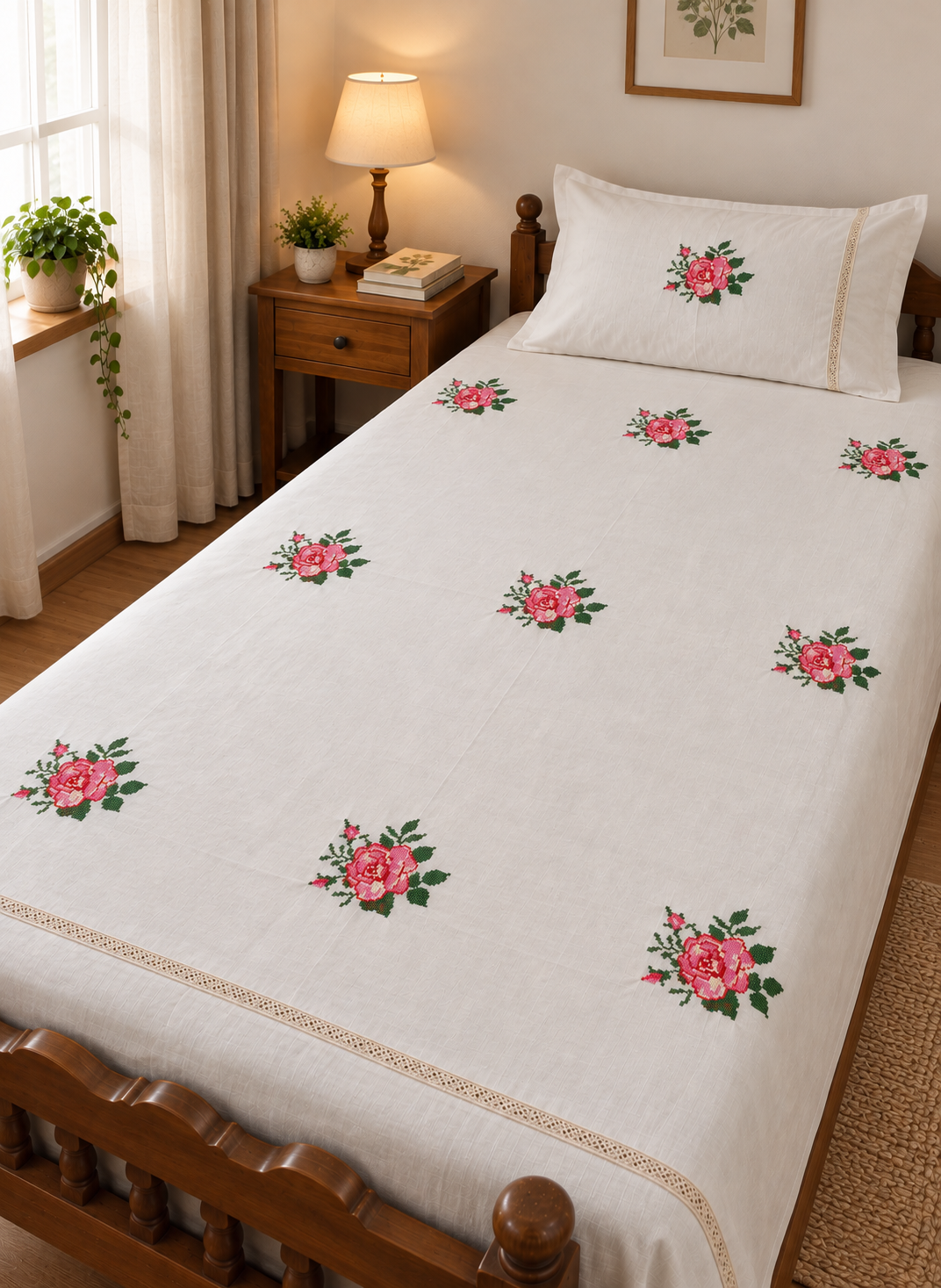 Single cross stitch embroidery