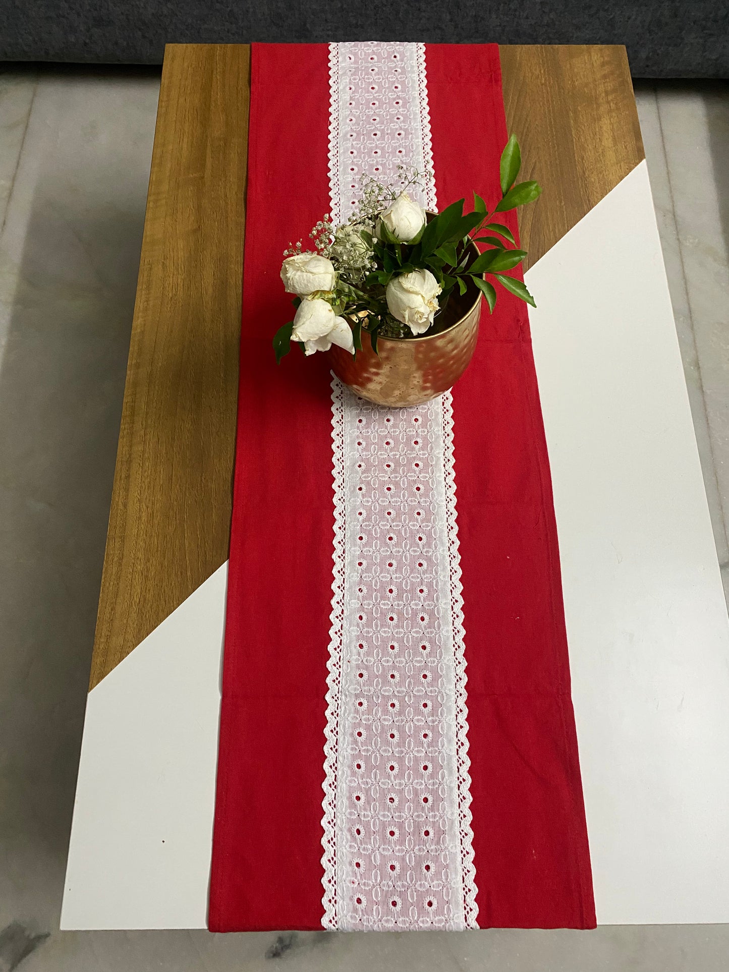 Red wedding table runner - 60 x13