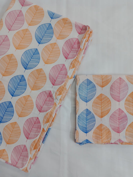 Tropical Hues Printed Soft Muslin bedsheet - Queen