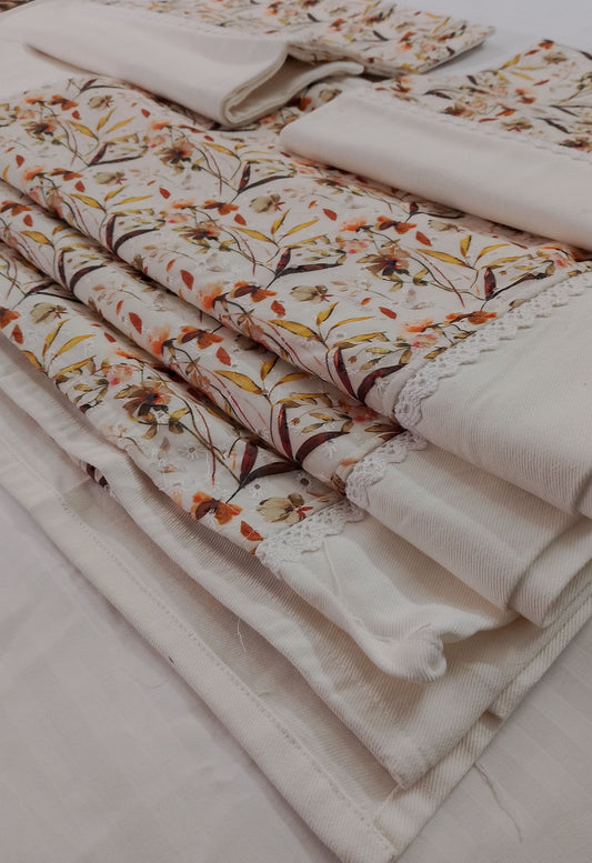 Flower printed hacoba bedsheet- King